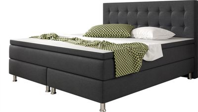 Inter Handels Boxspringbett Köln 180x200 Webstoff Anthrazit