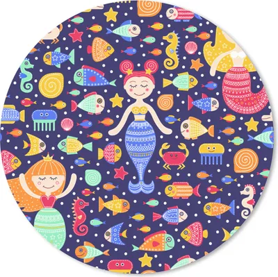 Produktbild von MuchoWow® Mauspad Mousepad Meerjungfrau - Fisch - Muster 20x20 cm - Mousepads - Maus Mat - Pad - Mausunterlage - Schreibtischmatte