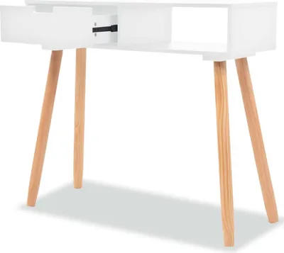 Produktbild von vidaXL Konzolový stôl z masívnej borovice 80 x 30 x 72 cm biely