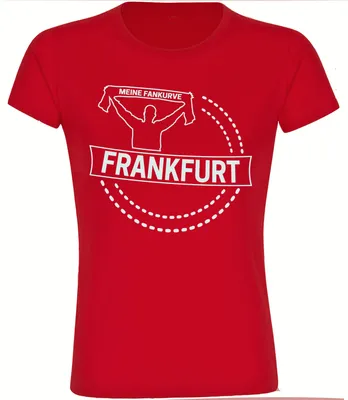 Produktbild von multifanshop Damen T-Shirt - Frankfurt - Meine Fankurve, rot, Größe M