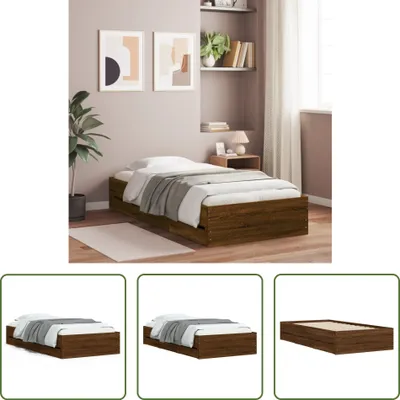 Produktbild von The Living Store Bettgestell mit Schubladen Braun Eichen-Optik 75x190 cm