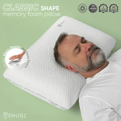 Productafbeelding van Traagschuim hoofdkussen, orthopedisch kussen, visco-elastisch memory foam, voor zijslapers