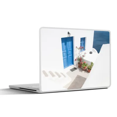 Produktbild von MuchoWow® Laptop Aufkleber Sticker Cover Architektur - Blau - Weiß - Tür 36.5x27.5 cm - Laptop-Sticker