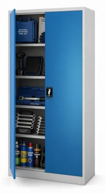 Produktbild von Aktenschrank Lagerschrank Mehrzweckschrank Metallschrank 4 Fachböden Pulverbeschichtung Stahlblech 185 cm x 90 cm x 40 cm