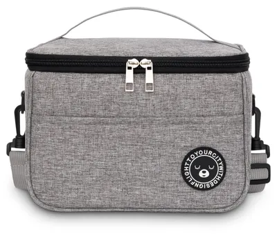 Produktbild von Kühltasche Klein 6.4L Grau Isoliert Faltbar Tragbar für Arbeit Reisen Büro Picknick