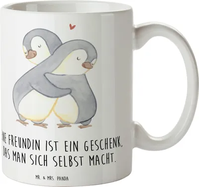 Produktbild von Mr. & Mrs. Panda Teetasse Geschenk Freundin - Weiß - Kaffeebecher, Wertschätzung, Danke sagen, wertvoll, Tasse, Kaffeetasse, Trinkbecher, wahre, Aufmerksamkeit, Becher