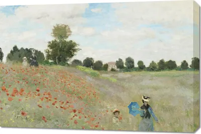 Produktbild von Bild 90x60cm Das Mohnfeld bei Argenteuil, Monet Vintage