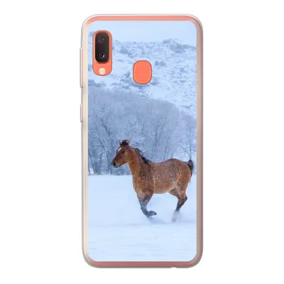 Produktbild von MuchoWow® Handyhülle Schutzhülle Hülle für Samsung Galaxy A20e Pferde - Schnee - Winter Silikon Softcase Handy Hülle - Abdeckung