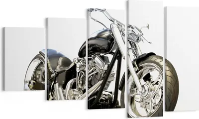 Produktbild von Bild auf Leinwand - Leinwandbild - Motorrad Motor Geschwindigkeit Chrom - 100x60cm - Wand Bild - Wanddeko - Leinwanddruck - Bilder - Kunstdruck - Leinwand bilder - Wandkunst - EG100x60-2427