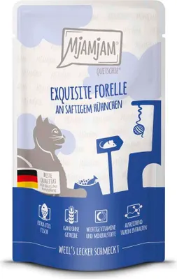 Obrázok produktu pre MjAMjAM 125gx12 Quetschie Forelle & Hühnchen Cat