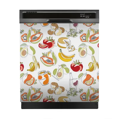 Produktbild von Magnete Dekorative 60x60 cm Küche Magnetmatte Spülmaschine - Obst und Gemüse