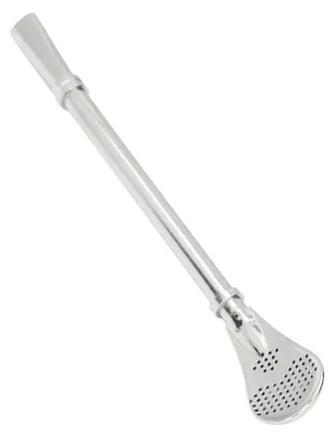 Yerba-Mate-Bombilla aus Edelstahl, gefiltert, 15,7 cm, silber