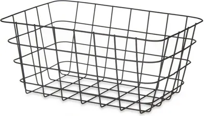 Produktbild von Mehrzweckkorb schwarz Metall 30,3 x 14 x 22,5 cm rechteckig (6 Stück)