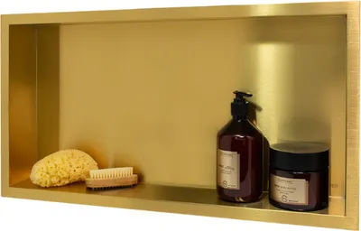 Produktbild von BADLAND Duschnische Wandnische WALL BOX ONE 30x60x7 cm Gold | Duschablage Unterputz aus Edelstahl