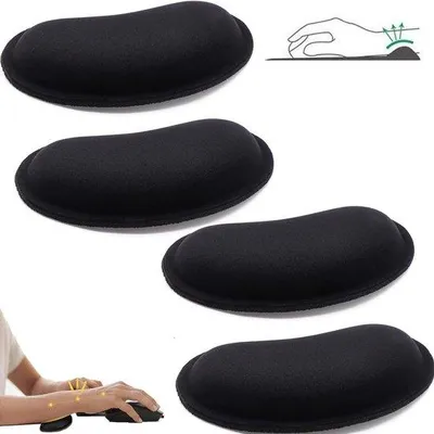 Productafbeelding van Muispolssteun 4 stuks - Ergonomische polssteun voor muis - Zachte gel polssteun - Polsbescherming voor kantoor, computer en gaming