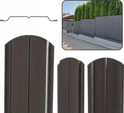 Zdjęcie produktu dla Gaja Sztacheta Metalowa Ogrodzeniowa Ocynk Dwustronna Grafit Mat 200 cm