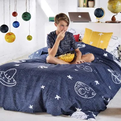 Image de Starspace Housse de couette 2 pièces 155 x 220 cm 100% coton Fabriqué en Europe