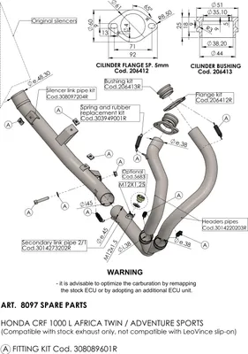 Image de Tuyau d'échappement LeoVince Pièce de rechange pour tuyau d'échappement 1165 / 1166