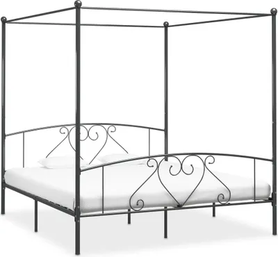 Produktbild von Himmelbett-Gestell Grau Metall 200 x 200 cm