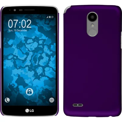 Produktbild von PhoneNatic Case kompatibel mit LG Stylus 3 - Hülle lila gummiert Hard-case + 2 Schutzfolien