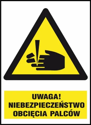 Zdjęcie produktu dla Z-30O1 - Znak BHP „Uwaga! Niebezpieczeństwo obcięcia palców” - 220x300