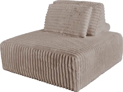 Produktbild von KAWOLA Hocker WIOLO SOFT Polsterhocker mit Rückenkissen Weicher Breitcord taupe