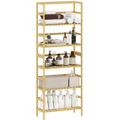 Produktbild von 6-Ebenen-Regal, Standregal,Verstellbare Regalböden, Freistehendes Aufbewahrungsregal