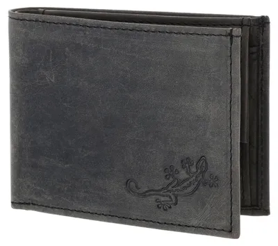 Produktbild von oxmox Leder Geldbörse Leather RFID Protect Pocketbörse Lizard 2.0 Embossed Vintage Black schwarz