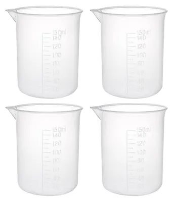 Image de Verre doseur de 150 ml, en plastique PP, transparent, lot de 4