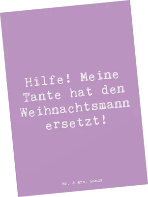 Produktbild von Mr. & Mrs. Panda Postkarte Spruch Tante Weihnachten - Lavendeltraum - Geschenk, humorvoller, kunstkarte, Nichte, Verwandtschaft, Geschenke, Designkarte, Neffe, Postkarten