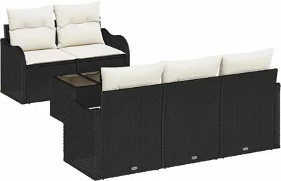 Produktbild von vidaXL Gartensofa-set Schwarz Poly-Rattan