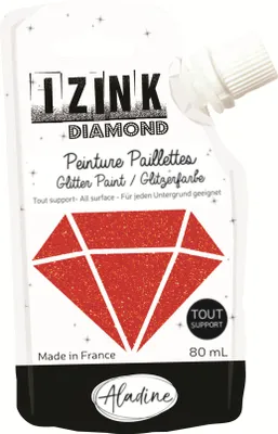 Produktbild von Aladine Aladine Izink Diamant Glitter Farbe 80 ml Rot