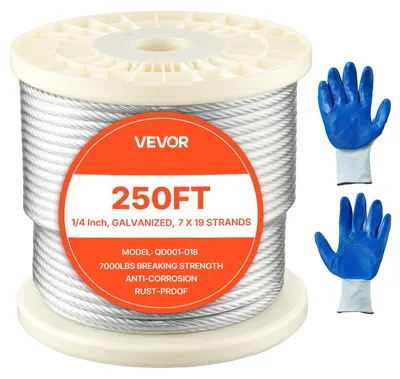 Zdjęcie produktu dla Lina Stalowa Vevor 6 35 Mm X 76 2 M Ocynkowana Mocna I Elastyczna