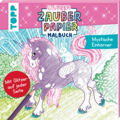 Obrázek produktu pro Glitzer Zauberpapier Malbuch Mystische Einhörner