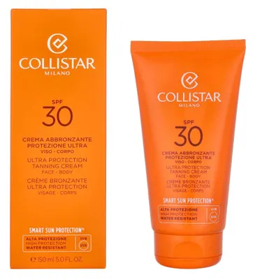 Produktbild von Collistar Ultra Protection Tanning Cream SPF30, Sonnenschutzcreme, Gesicht & Körper, Tube, Anti-Aging, Anti-Mitesser, Feuchtigkeitsspendend, Nährend, 150 ml, Erwachsene