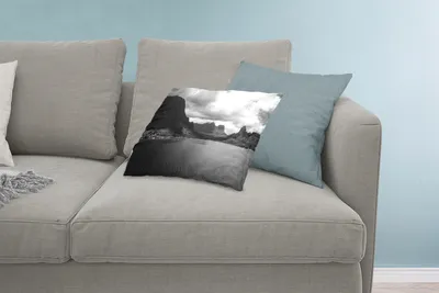 Produktbild von MuchoWow® Zierkissen Sofakissen Wohnzimmer Dekokissen 60x40 cm Berglandschaft von Mo'orea in Schwarz-Weiß - Kopfkissen - Polster mit Foto