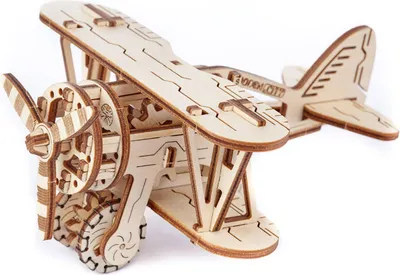 Image de WOODEN CITY Maquette en bois d'avion à deux étages