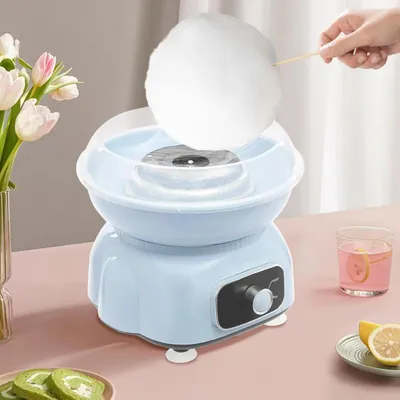 Immagine prodotto di Set macchina per zucchero filato - Macchina per zucchero filato - 500 W - 1850 giri/min - 220 V - Spina UE - Incl. cucchiaio + 10 bastoncini di bambù - ABS - Blu
