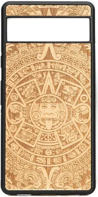Produktbild von Holzhülle Bewood für Google Pixel 7A Aniegre Aztekischer Kalender