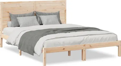 Image de vidaXL Lit en bois massif extra long sans matelas 140x210 cm