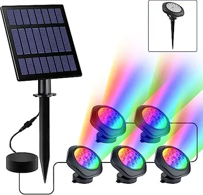 Produktbild von Solar -Teichbeleuchtung, RGB Unterwasserlicht, Landschaftslichter, Tauchschein IP68 wasserdicht, Farbwechselgartenbeleuchtungspool, Garten, Terrasse,