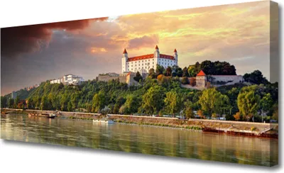 Produktbild von Tulup Leinwand-Bilder 125x50 Wandbild Canvas Kunstdruck Stadt See Landschaft
