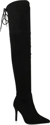 Produktbild von Mytrendshoe Damen Stiefel Leicht Gefütterte Overknees Spitze Schuhe 835487, Farbe: Schwarz, Größe: 37