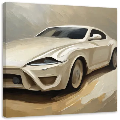 Produktbild von Leinwandbild Sportwagen beige 60x60 Feeby Beige bild für die wand bereit zum aufhängen