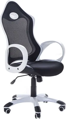 Obrázok produktu pre BELIANI Otočná kancelárska stolička čierna a biela naklápacie operadlo zo sieťoviny nastaviteľná výška sedadla ergonomické kreslo