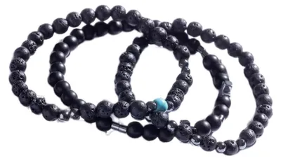Immagine prodotto di Set di tre braccialetti di perle con pietre minerali MCGB5089