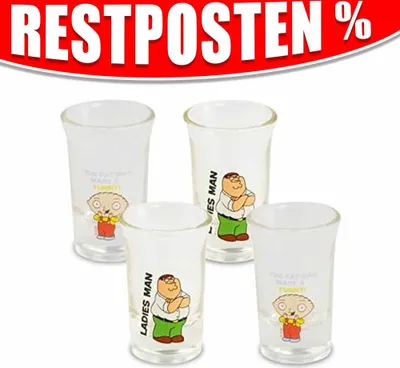 Produktbild von Family Guy - 4er Set Schnapsglas