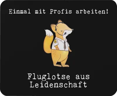 Produktbild von Mr. & Mrs. Panda Mousepad Fluglotse Leidenschaft - Schwarz - Geschenk, Ausbildung, Mouse Pad, Beruf, Spruch, Witzig, Lustig, laptop, Mauspad, pc