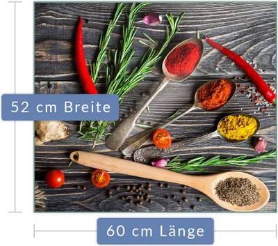 Produktbild von Herdabdeckplatte Abdeckung Glaskeramikfeld Abdeckplatte 1-Teilig 60x52 Gewürze Schutz