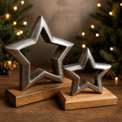 Produktbild von Weihnachtsdeko 2er Set Sterne Deko Stern Tischdeko Dekoration Weihnachten